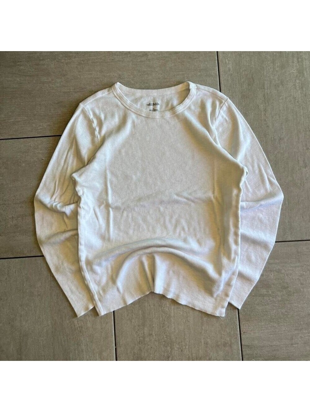 Wild Fable Long Sleeve Ribbed Top Women XL White